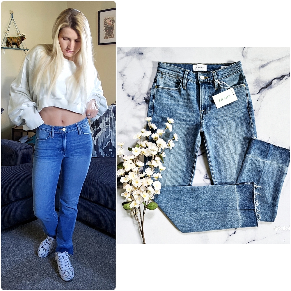 NWT Frame Le High Straight Jean in Imogen Dip